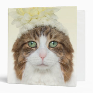 Cat With Flower Hat Binder