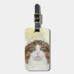 Cat With Flower Hat Luggage Tag