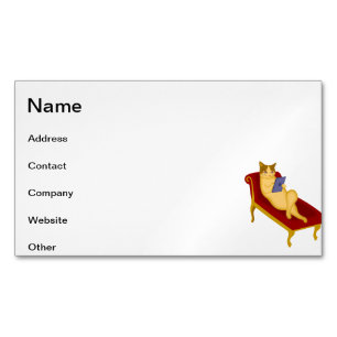 Cat with gadget clipart 	Magnetic business card