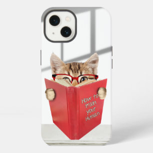 Cat with Glasses and Red Book iPhone 13 Case