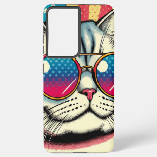 Cat with glasses samsung galaxy case