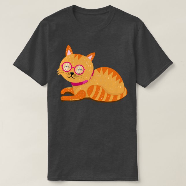Cat with Glasses T-Shirt (Design Front)