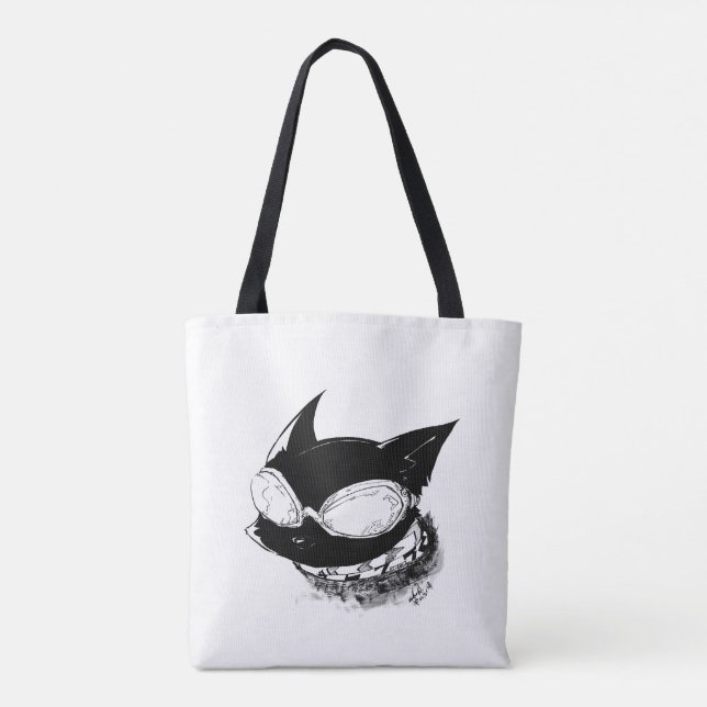 Cat with Goggles Logo Tote Bag (Back)