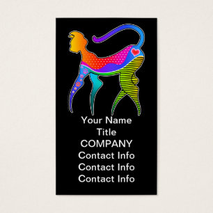 CAT with HEART BUSINESS CARD - GIFT TAG