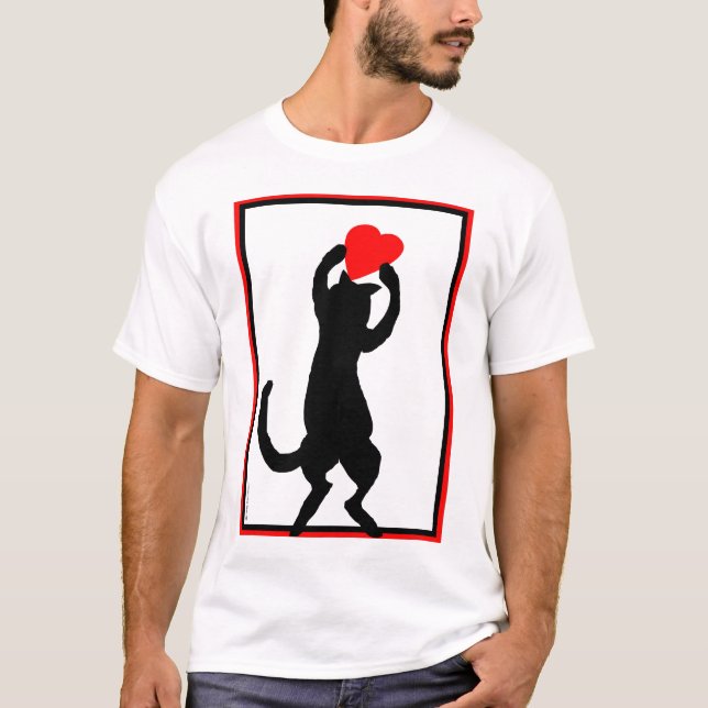 Cat with heart T-Shirt (Front)