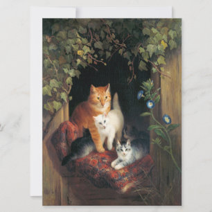 Cat With Kittens (Animal Art) Card