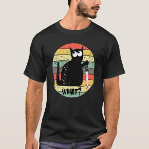 Cat With Knife Cat What Halloween Costume T-Shirt