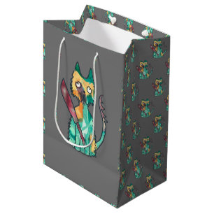 cat with knife medium gift bag