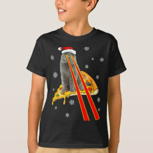 Cat With Laser Eyes Funny Zza Cat Christmas  T-Shirt