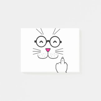 Cat with middle finger post-it notes