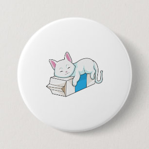 Cat with Milk 3 Inch Round Button