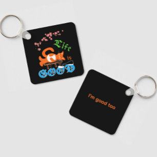 Cat with milk keychain