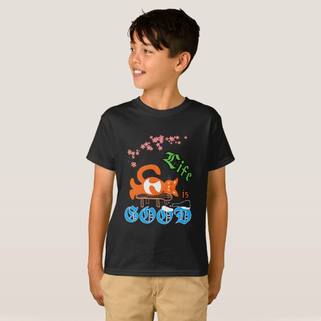 Cat with milk T-Shirt (Front Full)