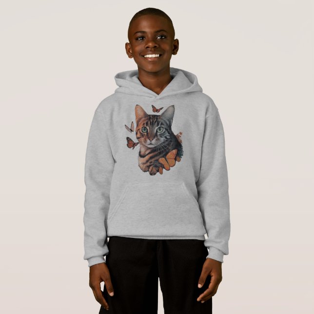 Cat with Monarch Butterflies (Front Full)