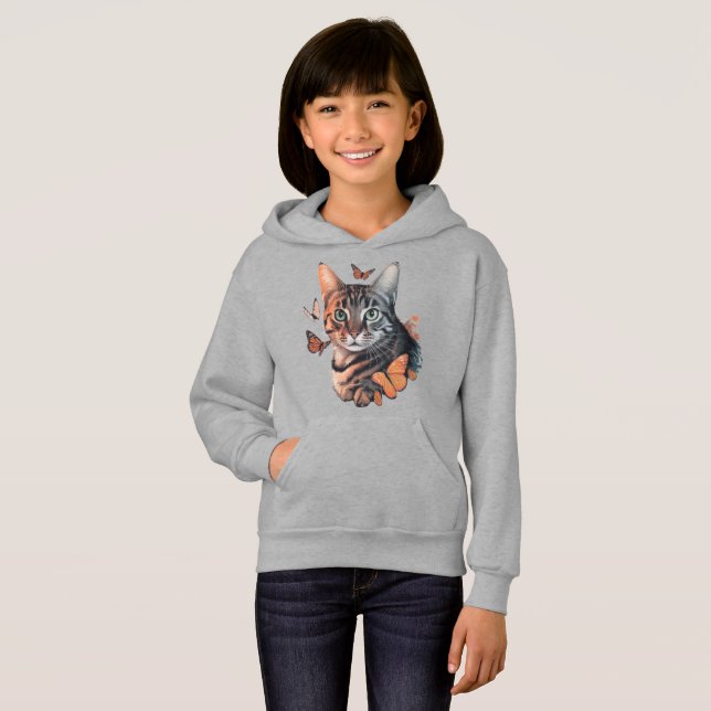 Cat with Monarch Butterflies (Front Full)