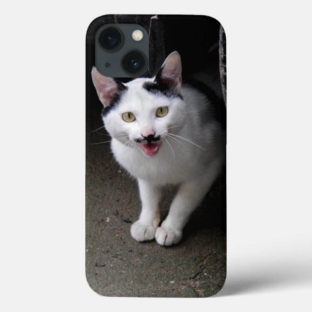 Cat with Moustache Case-Mate iPhone Case (Back)
