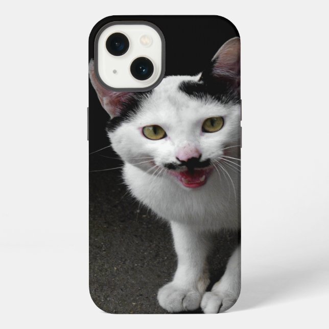 Cat with Moustache iPhone Case (Back)