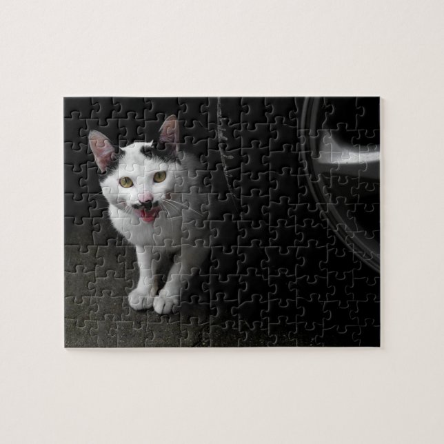 Cat with Moustache Jigsaw Puzzle (Horizontal)