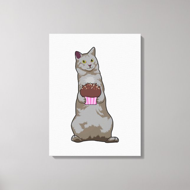 Cat with Muffin Canvas Print (Front)