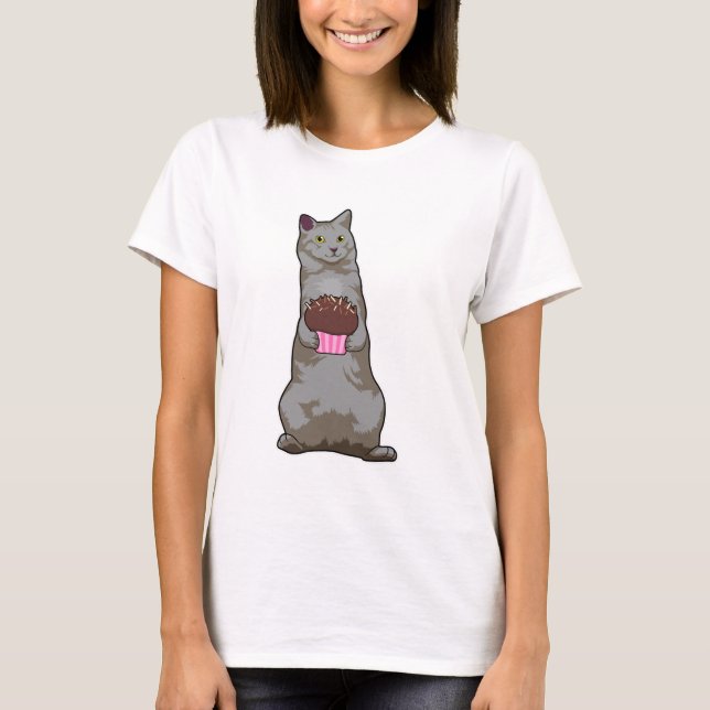 Cat with Muffin T-Shirt (Front)