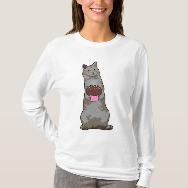 Cat with Muffin T-Shirt (Front)