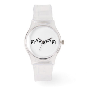 Cat With Paws Emoticon ฅ^•ﻌ•^ฅ Japanese Kaomoji Watch