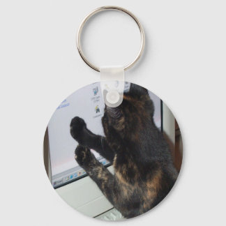 Cat with PC Keychain