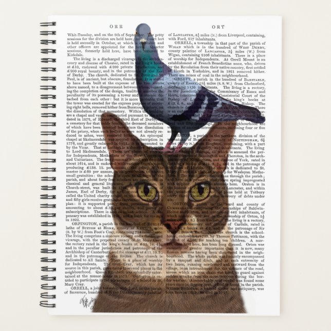 Cat with Pigeon on Head Planner (Front)