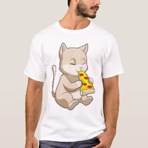 Cat with Pizza T-Shirt