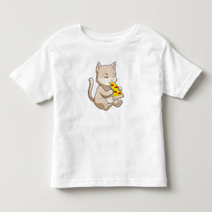Cat with Pizza Toddler T-shirt