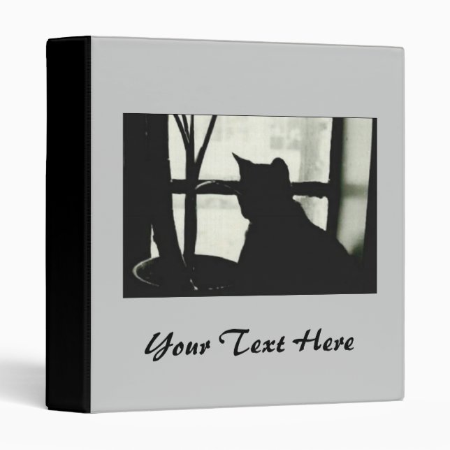 'Cat with Plant' Binder (Front/Spine)