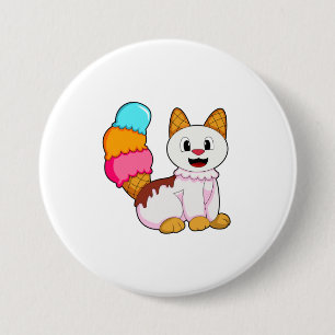 Cat with Popsicle 3 Inch Round Button
