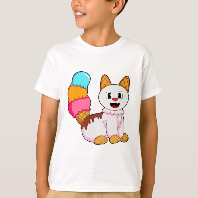 Cat with Popsicle T-Shirt (Front)