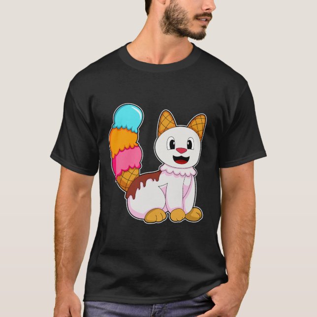 Cat with Popsicle T-Shirt (Front)