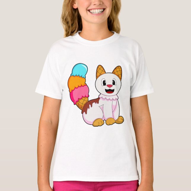 Cat with Popsicle T-Shirt (Front)