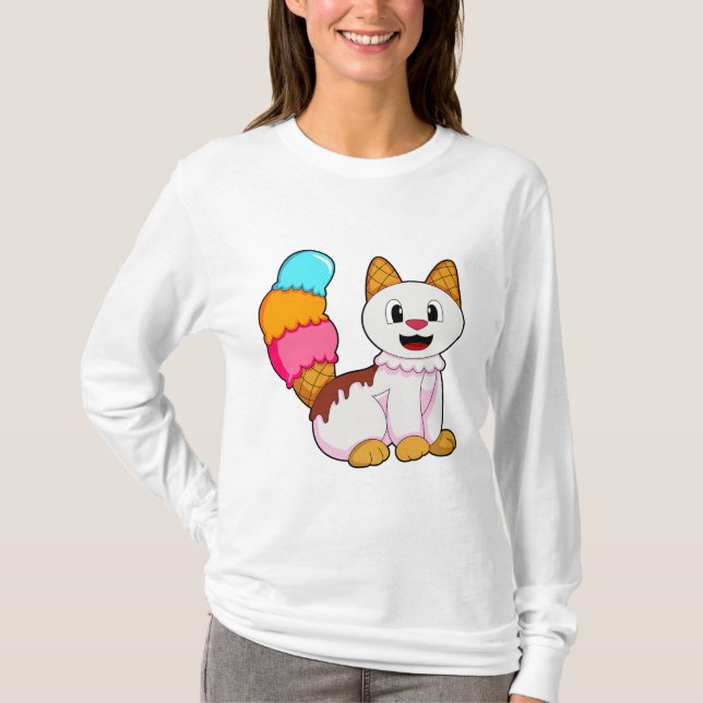 Cat with Popsicle T-Shirt (Front)