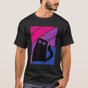 Cat With Pride Bisexual Flag LGBTQ Proud Ally Prid T-Shirt
