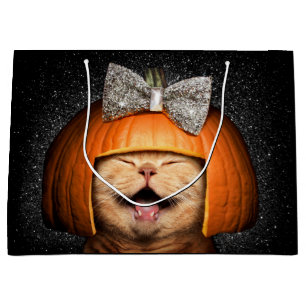 Cat With Pumpkin Hair Large Gift Bag