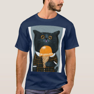 Cat With Pumpkin Ice Cream T-Shirt