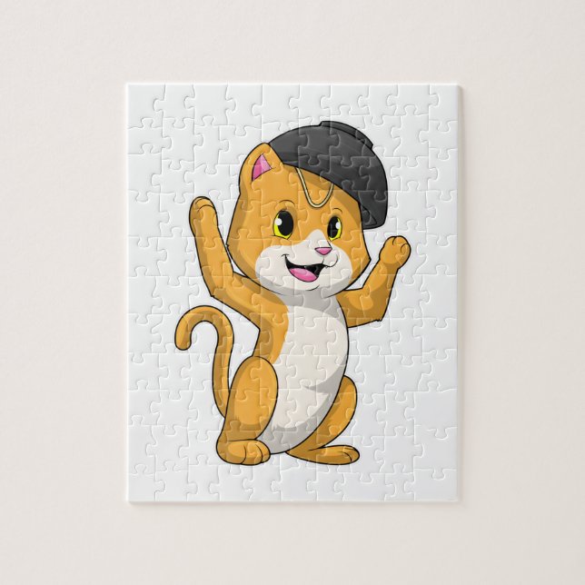 Cat with Ramen Bowl Jigsaw Puzzle (Vertical)
