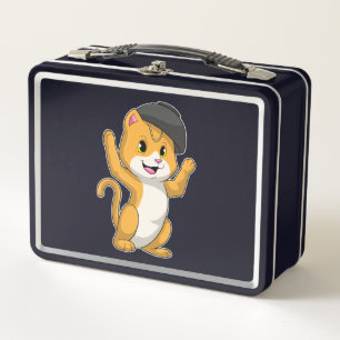 Cat with Ramen Bowl Metal Lunch Box
