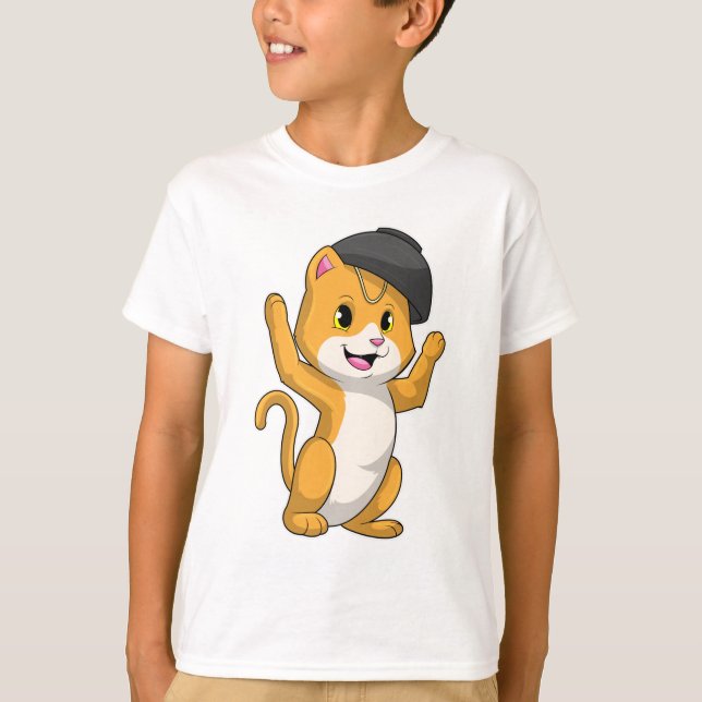 Cat with Ramen Bowl T-Shirt (Front)