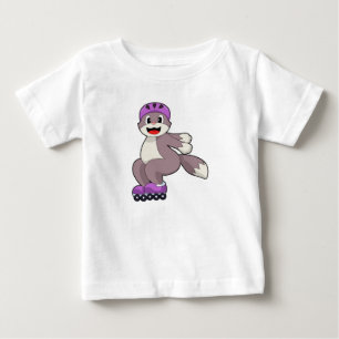 Cat with Roller skates Baby T-Shirt