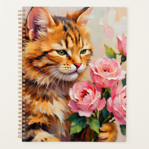 Cat with Roses Planner