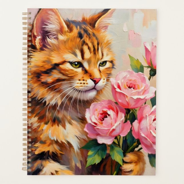 Cat with Roses Planner (Front)