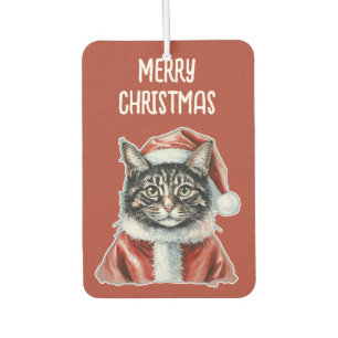 Cat With Santa Claus Outfit - Christmas 1 Air Freshener