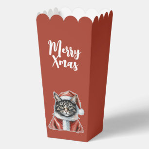 Cat With Santa Claus Outfit - Christmas 1 Favor Box