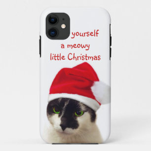 Cat with Santa's Hat iPhone 11 Case