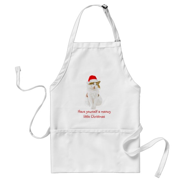 Cat with Santa's Hat Standard Apron (Front)