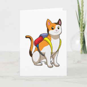 Cat with Satchel Card